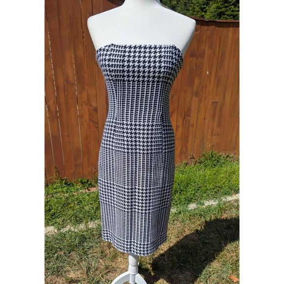 Bloomingdale's Houndstooth Woven Cocktail Dress - Picture 1 of 5